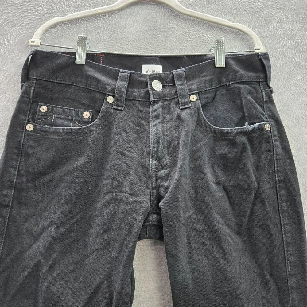 True Religion Men Jeans‎ 31 Black Skinny Denim Mid Rise Pockets 33
